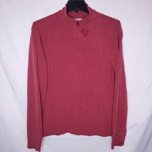 Southern Tide Sweatshirt Mens Medium Red Striped 1/4 Zip